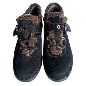 Stuart Weitzman Wedge Clog Booties Women’s 10 Brown Leather Slip On Casual Shoes